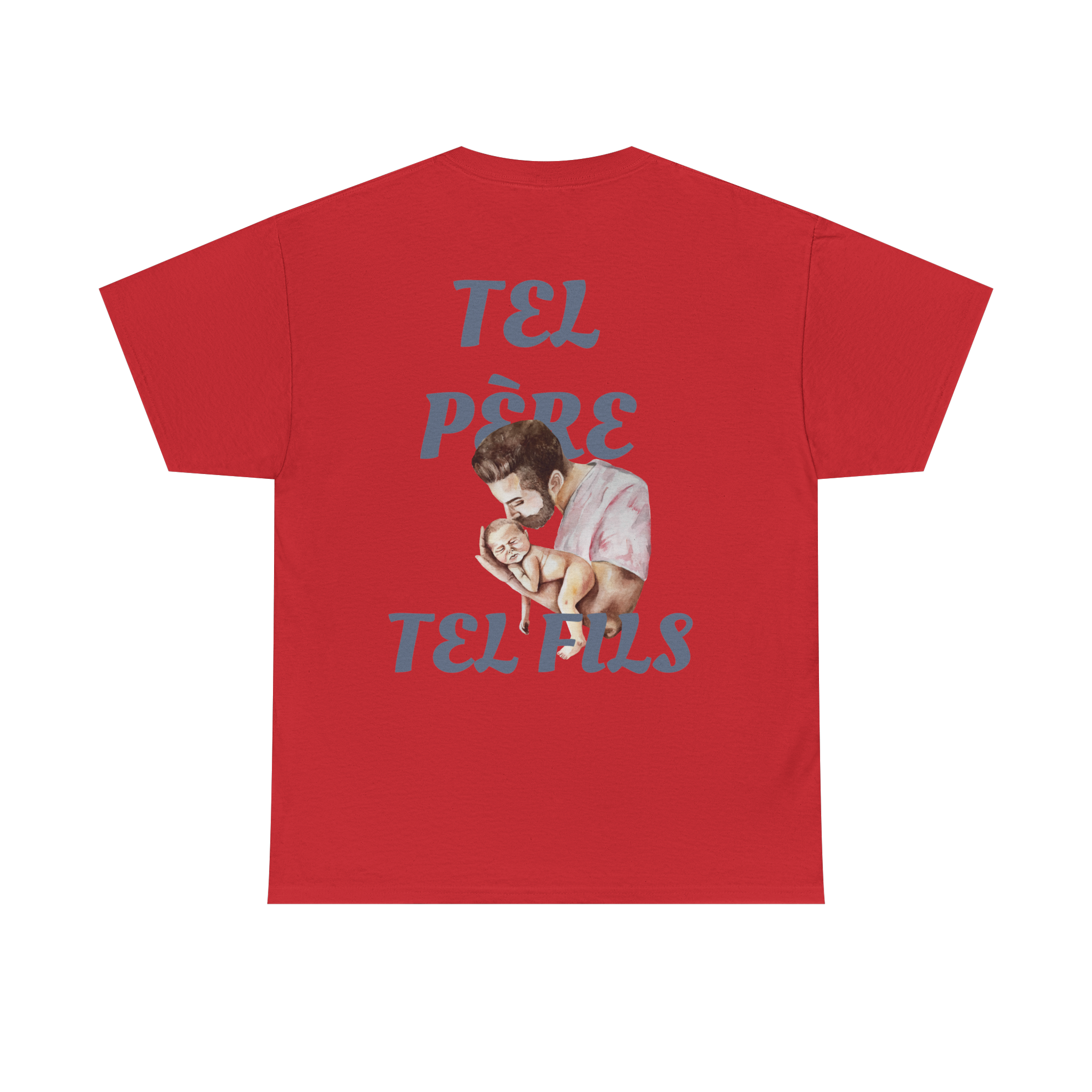 T-shirt Tel père tel fils collection bébé dans la main