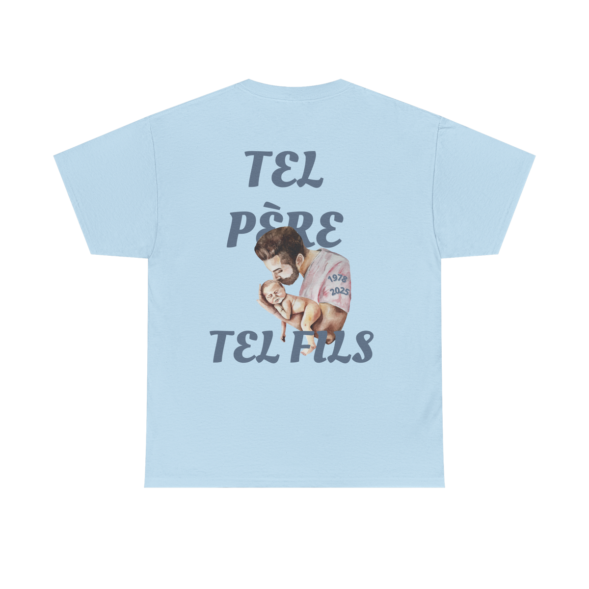 T-shirt Tel père tel fils collection bébé dans la main