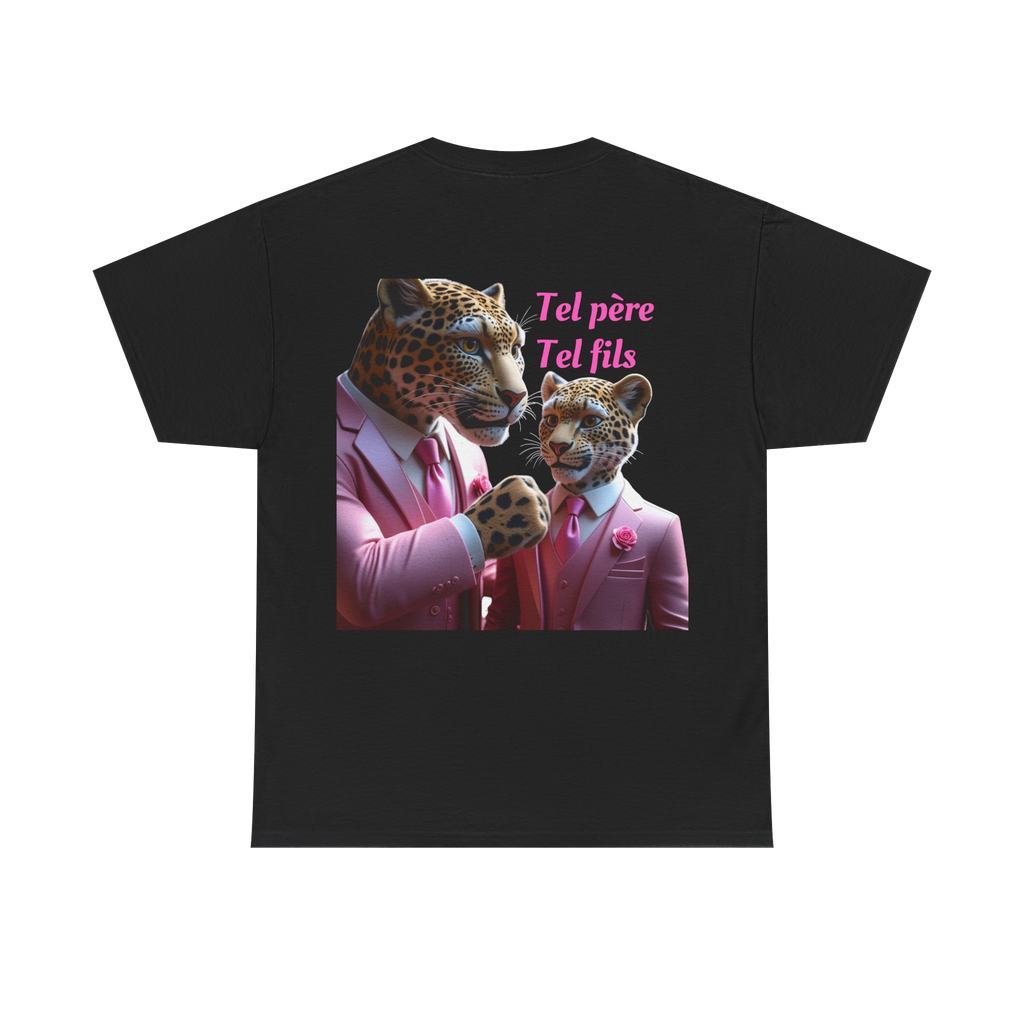 T-shirt tel père tel fils Collection léopard en costard