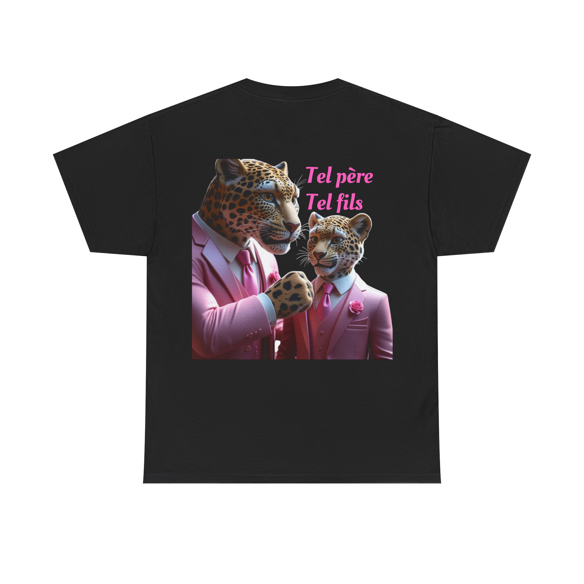 T-shirt tel père tel fils Collection léopard en costard