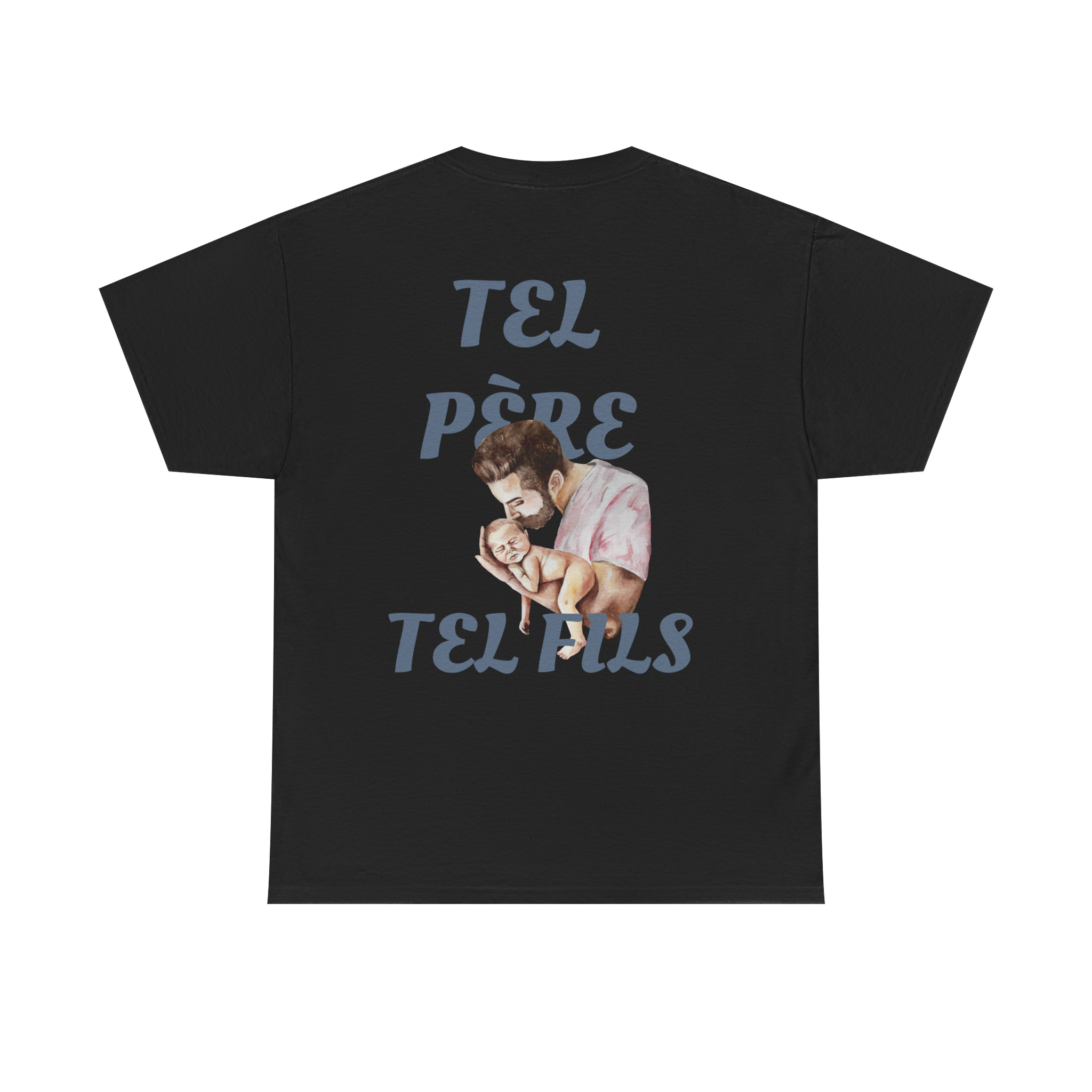 T-shirt Tel père tel fils collection bébé dans la main