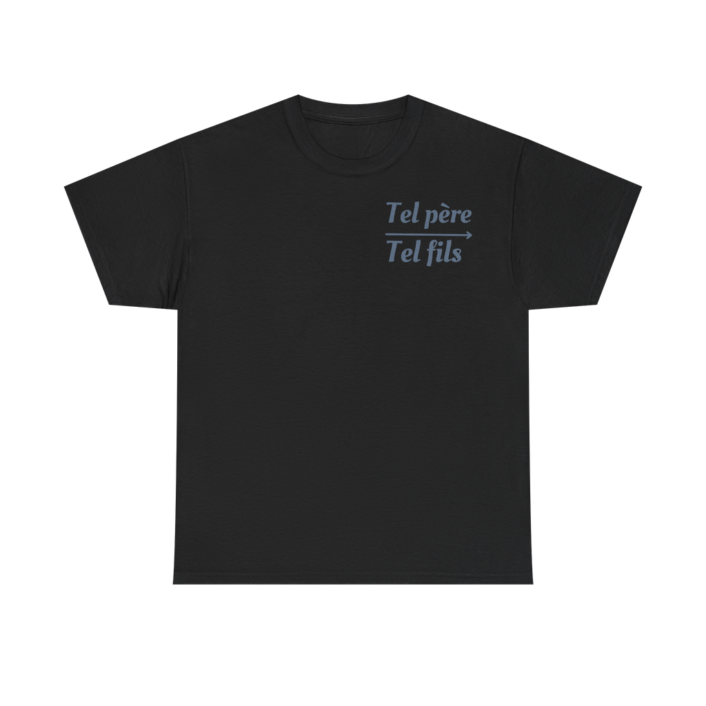 T-shirt Tel père tel fils collection bébé dans la main
