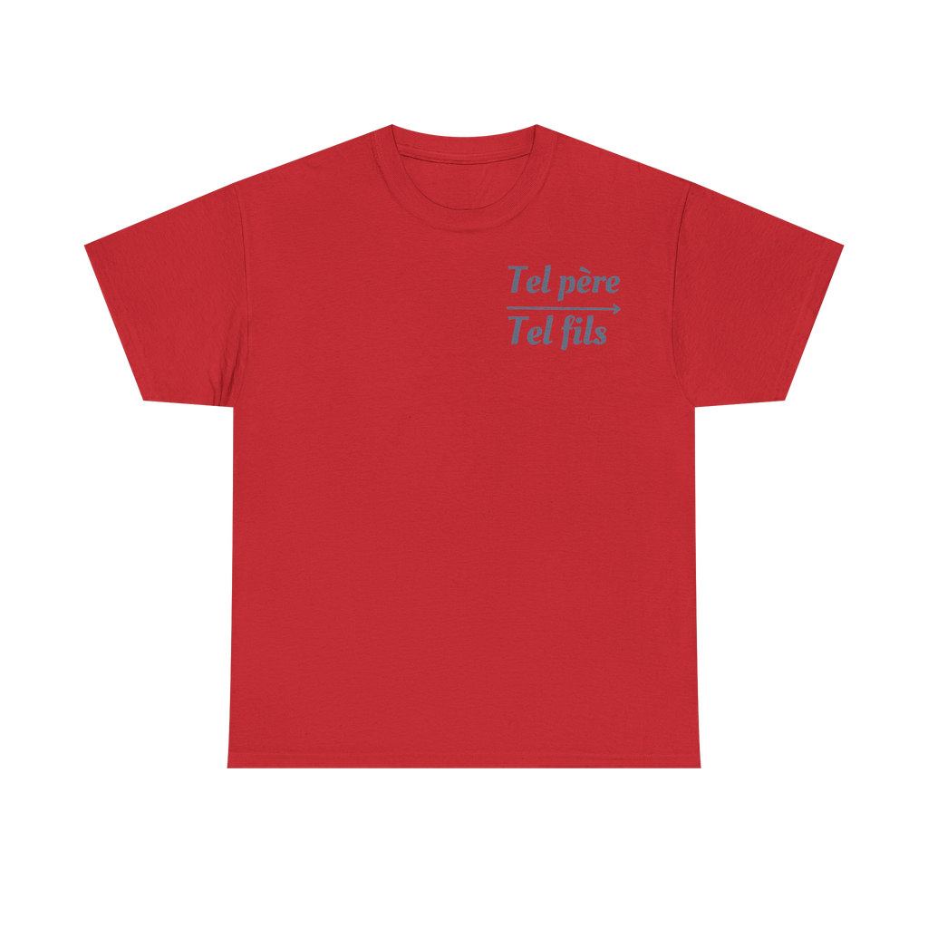 T-shirt Tel père tel fils collection bébé dans la main