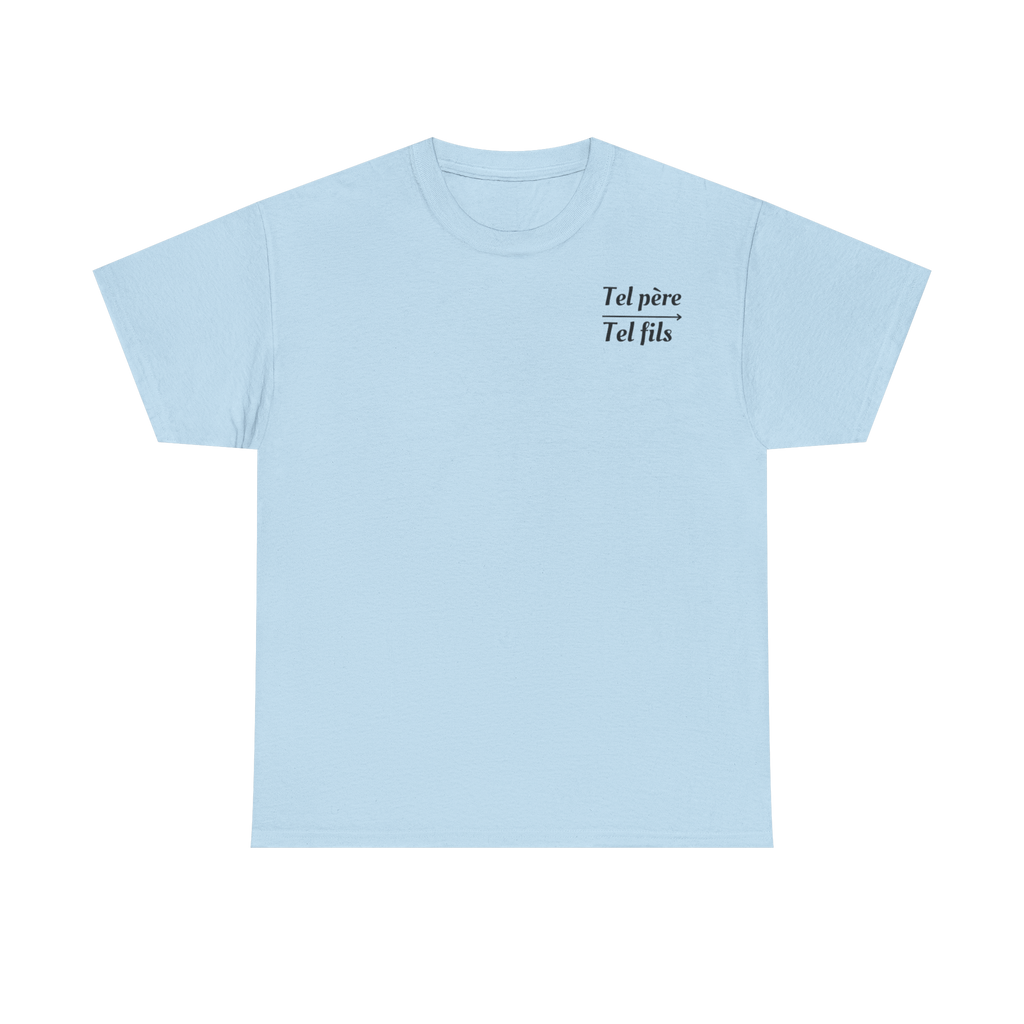 T-shirt Tel père tel fils collection bébé dans la main